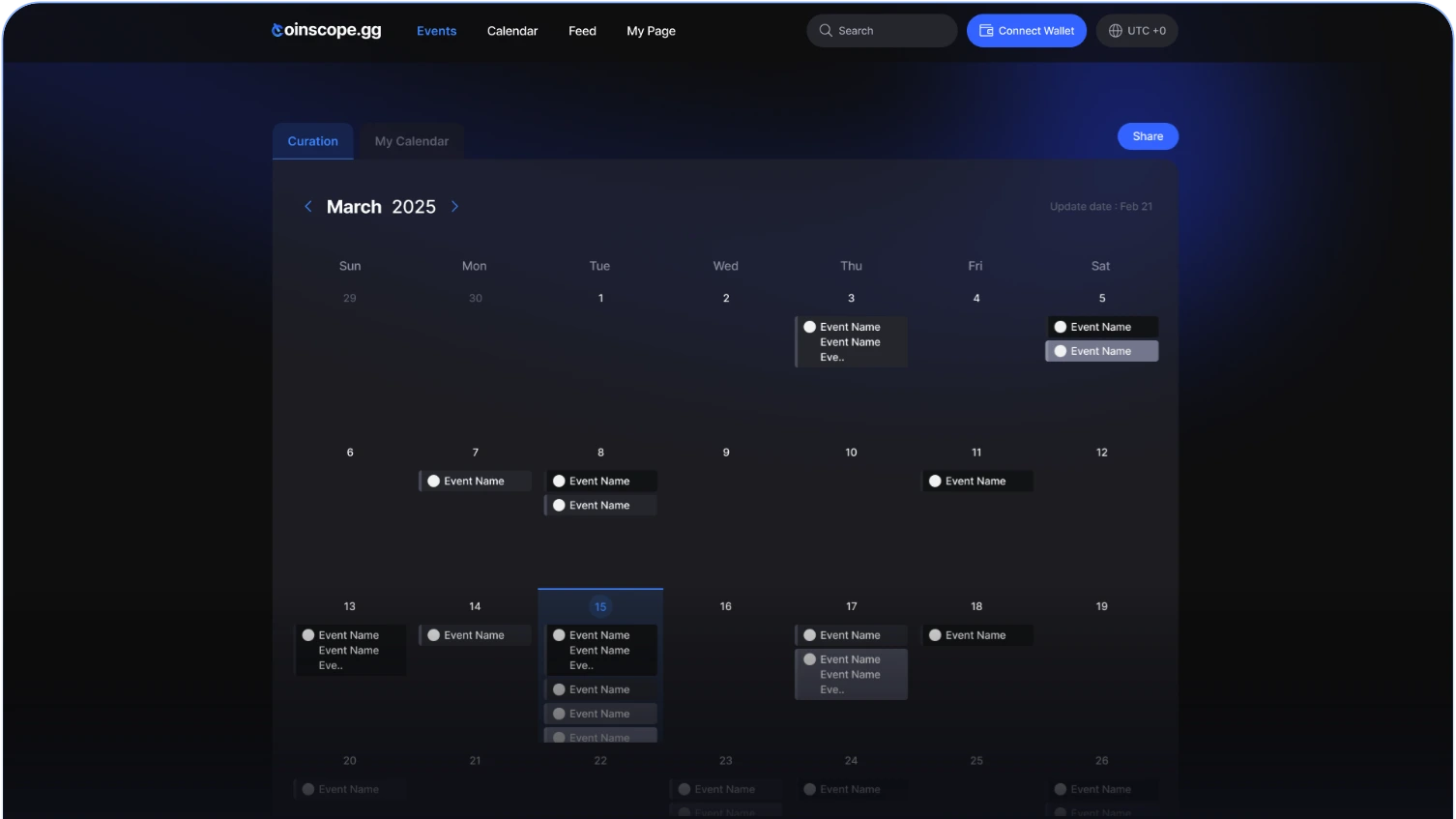calendar mockup